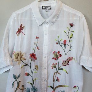 Johnny Was Embroidered Blouse, Size Medium